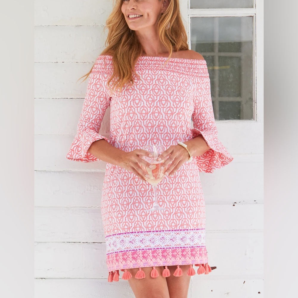 CABANA LIFE Off The Shoulder Napa Dress 50+ UPF Protection LARGE